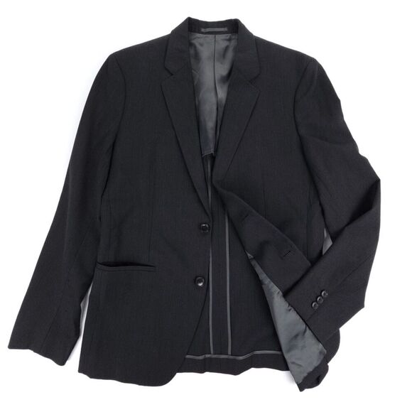 THEORY 100% Wool Blazer Suit Jacket Old Money Suit Jacket Quiet Luxury Black 40